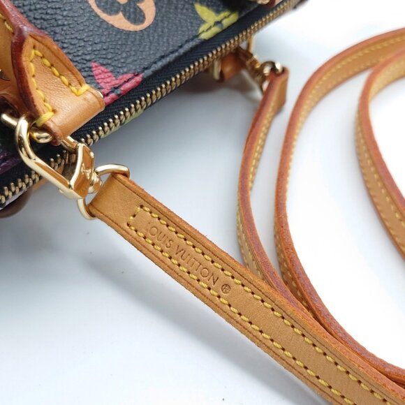 Authentic Louis Vuitton Multicolor Mini Speedy Monogram Nano Sac Bag HL Black - Picture 11 of 13